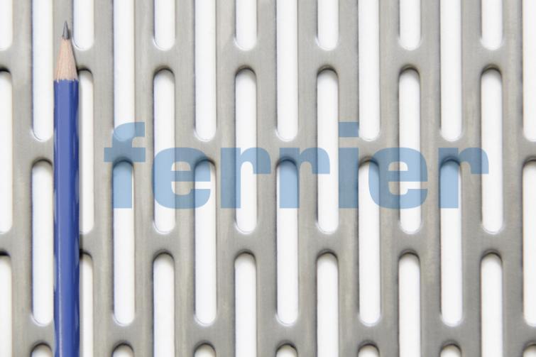 Ferrier Design perforated
Pattern: 1/8 x 1 RES
Material: mild steel (unfinished)