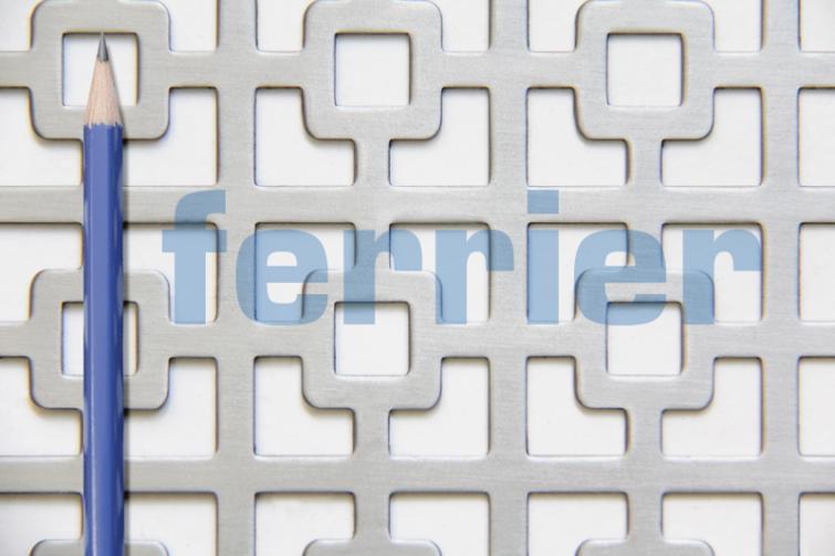 Ferrier Design perforated
Pattern: Chainlink
Material: mild steel (unfinished)
